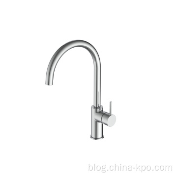 Contemporary Mixer Chrome Single Handle Brass Kitchen Faucet